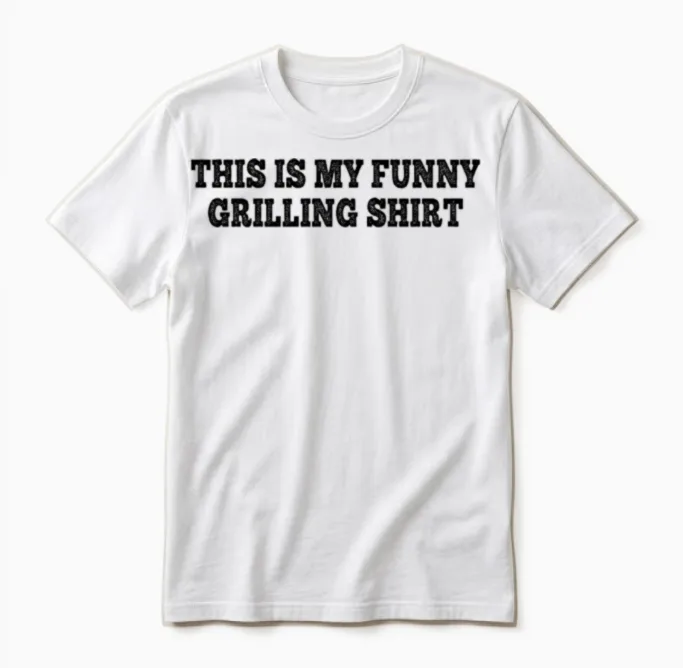 This Is My Funny Grilling Shirt - Funny Bbq Unisex T-Shirt in White