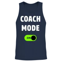 Coach Mode on Funny Coach Gift Sport Unisex Tank Top - Navy – 2