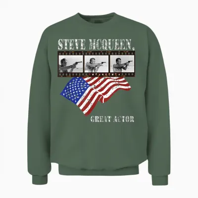 Steve Mcqueen 020 T-Shirt, Black, S Unisex Sweatshirt - Military Green