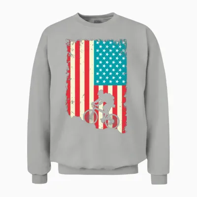 Mountain Biking American Unisex Sweatshirt - Ash