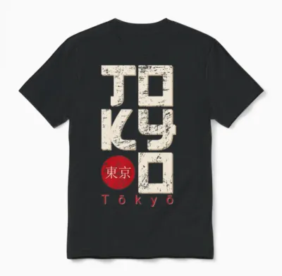 Japan Tokyo Stamp Lettering Grunge . Unisex T-Shirt - Black