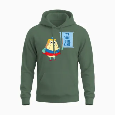 Mademark X Spongebob Squarepants - Mrs. Puff - Kindness Is Cool Unisex Hoodie - Military Green