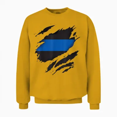 Thin Blue Line Leo Police Support Superhelden-T-Shirt Unisex Sweatshirt - Gold