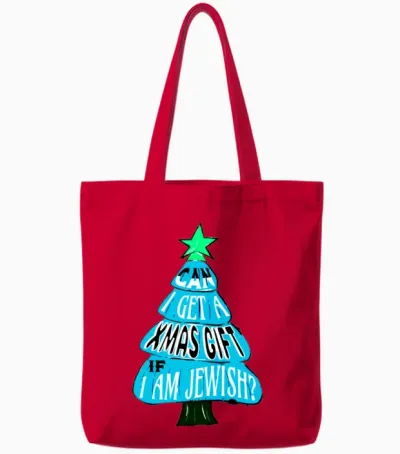 Jewish on Christmas Funny Tote Bags - Red