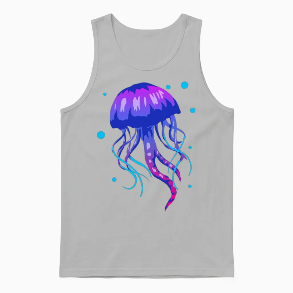 Jellyfish Medusa Sea Jellie Animal Trend Fish Gift Unisex Tank Top in Ash