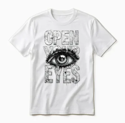 Open Your Eyes Eye Graphic Unisex T-Shirt - White