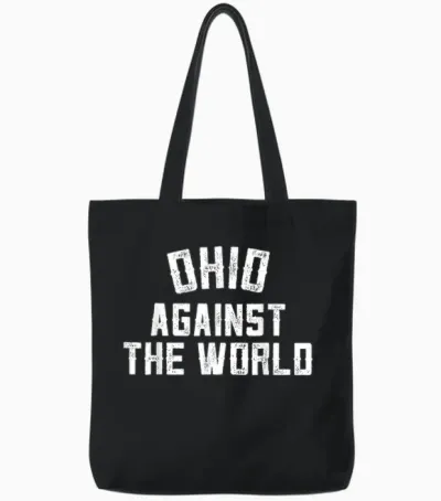 Retro Ohio Against the World Vintage Modern Ohio Against the World Funny Football T-Shirt - Black, Small, Unisex-Adult, Short Sleeve, Tote Bags - Black