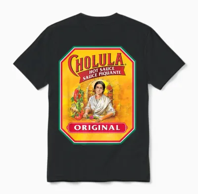 Cholula Hot Sauce Bottle Lable Casual Costume Foodies Unisex T-Shirt - Black