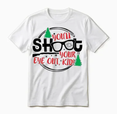 You'll Shoot Your Eye Out Kid Funny Christmas Unisex T-Shirt - White