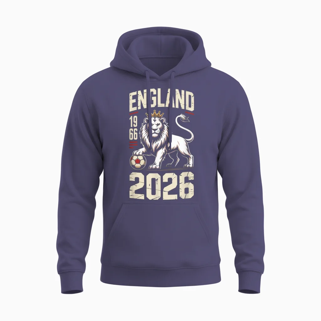 England Eng English Unisex Hoodie in Heather Sport Dark Navy