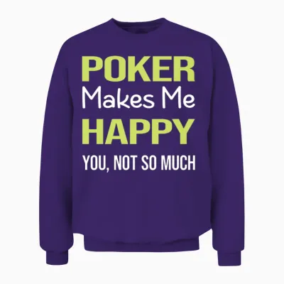 Funny Happy Poker Unisex Sweatshirt - Purple