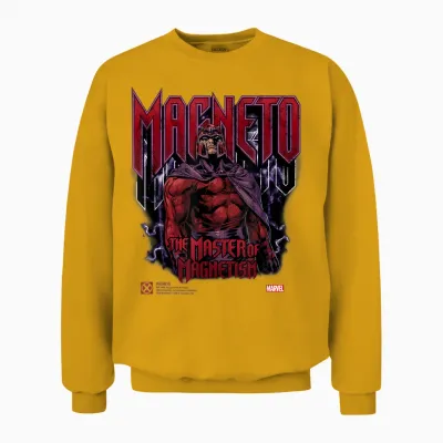 Marvel X-Men Magneto T-Shirt, Black, S Unisex Sweatshirt - Gold