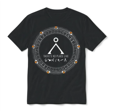 Stargate No Place Like Home Gate Adult Unisex T-Shirt - Black