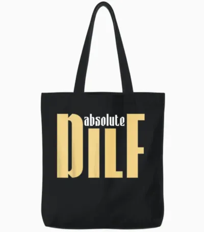 Funny Sayings Dilf Tote Bags - Black