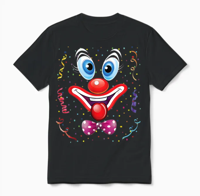 Clown Carnival Costume T-Shirt Carnival Clown Costume Unisex T-Shirt in Black