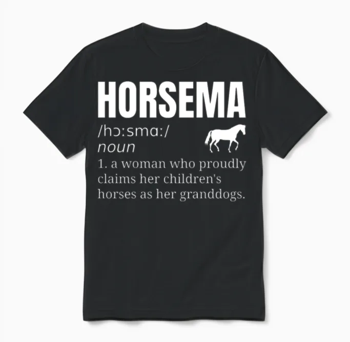 Horse Grandma Definition - Lovers Unisex T-Shirt in Black