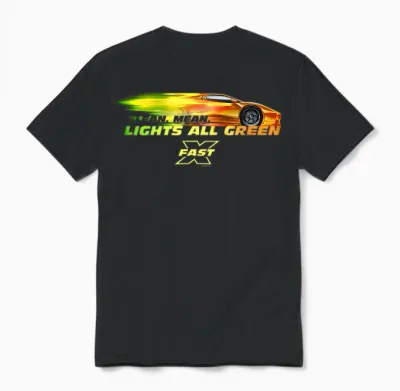Fast X Lean Mean Lights All Green Lamborghini Gradient Unisex T-Shirt - Black