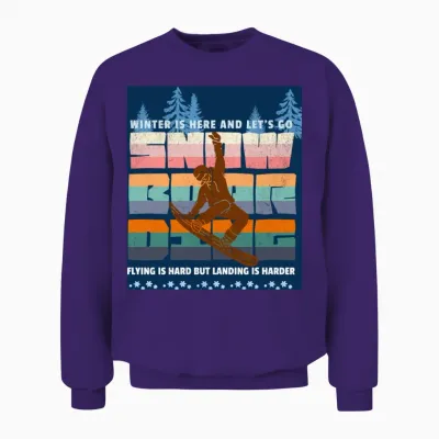 Retro Snowboarding T- Unisex Sweatshirt - Purple