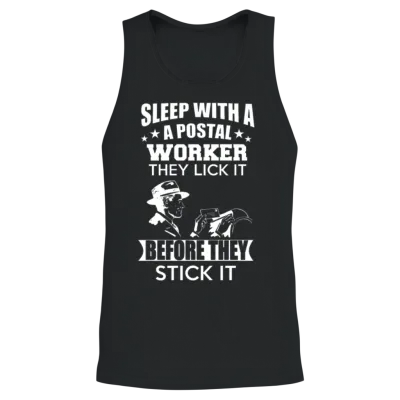 Postal Worker - They Lick It Before They Stick It Unisex Tank Top - Black