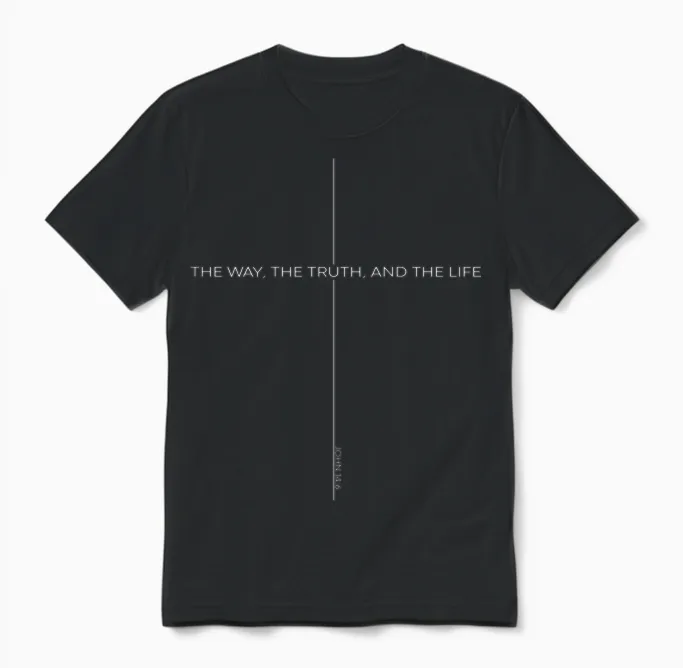 Jesus Is King the Way the Truth Life Design Back Unisex T-Shirt in Black