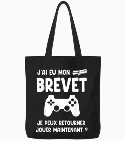 Réussite Diplôme Brevet Collège Gamer Jeux Vidéos Gaming Tote Bags - Black