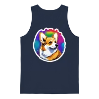 Corgi Dog Dogs Corgi — Lovers Gift Unisex Tank Top - Navy – 1