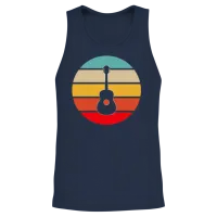 Guitar Retro Unisex Tank Top - Navy – 2