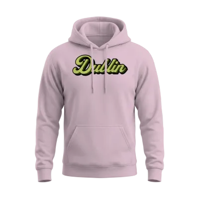 Dublin Retro Script Unisex Hoodie - Light Pink