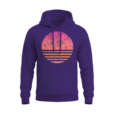 Retro Vintage Sunset Unisex Hoodie - Purple