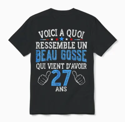 Funny Birthday 27 Years – Gift Idea for Men 27 Years Unisex T-Shirt - Black