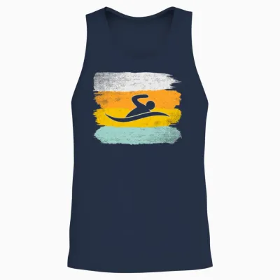 Swimming Retro Unisex Tank Top - Navy