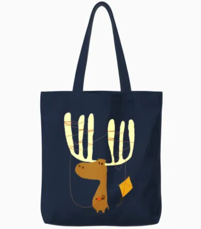 A Moose Ing Tote Bags - Navy