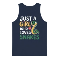 Just a Girl Who Loves Snakes Unisex Tank Top - Navy – 1