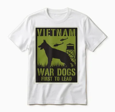 Vietnam War Dogs T-Shirt, Black, S Unisex T-Shirt - White