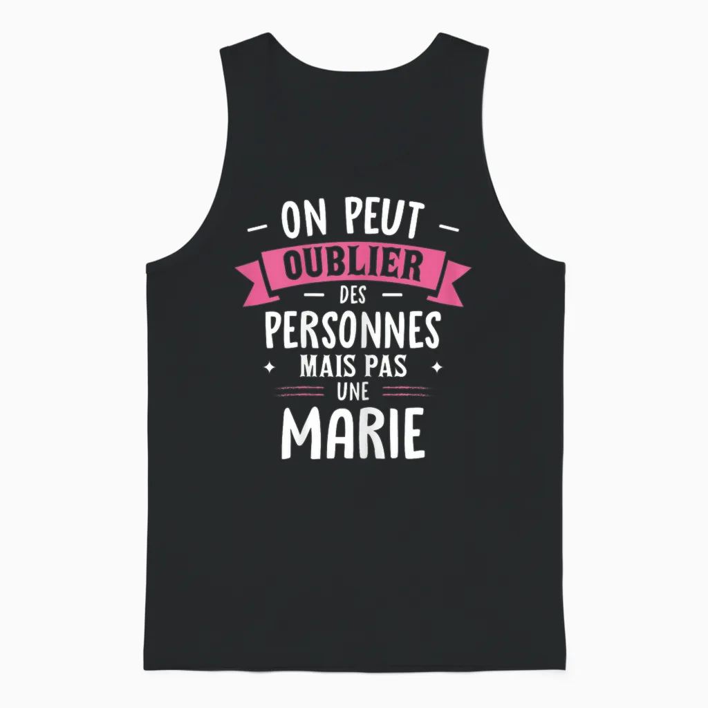 Woman Humour Girlfriend Personalized Gift Bff First Name Marie Unisex Tank Top in Black
