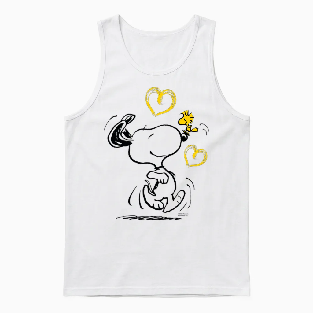 Peanuts - Snoopy Woodstock Ich Laufe Zu Dir Langarmshirt Unisex Tank Top in White