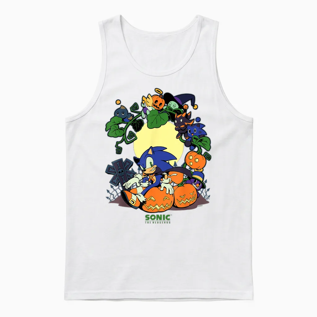 Sonic the Hedgehog - Chao Tales Halloween Group Unisex Tank Top in White