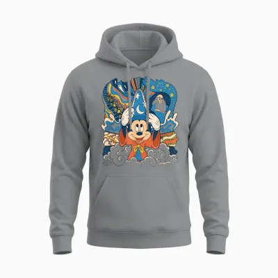 Disney Fantasia Mickey Mouse Sorcerer’s Apprentice Retro Unisex Hoodie - Sport Grey