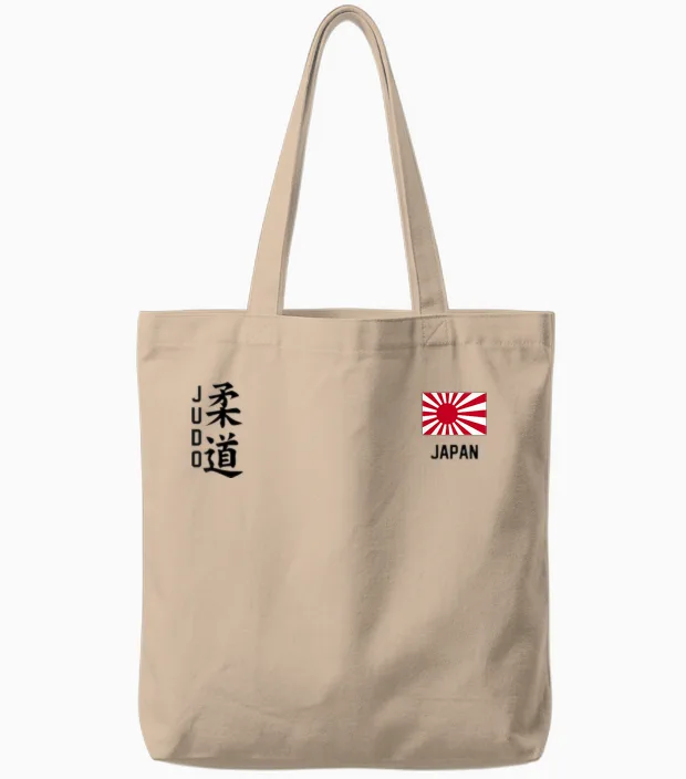 Judo Japanese Flag Judoka Dojo Martial Art Japan Kanji Sun Tote Bags in Natural