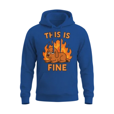 Calm Chaos Dog – Viral Retro Funny Design Unisex Hoodie - Royal