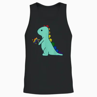 Lgbtq Allysaurus Dinosaurier Regenbogen Flagge Ally Gay Pride Monat Unisex Tank Top - Black