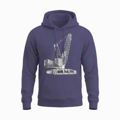 Crawler Crane 750t Unisex Hoodie - Heather Sport Dark Navy