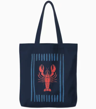 Minimal Hummer Fishermen ästhetischer Retro Tote Bags - Navy