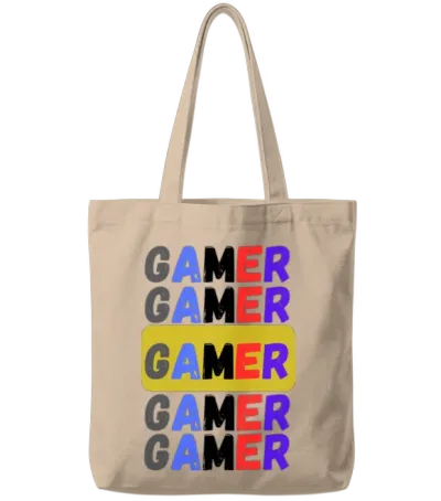Distressed Retro Gamer Tote Bags - Natural