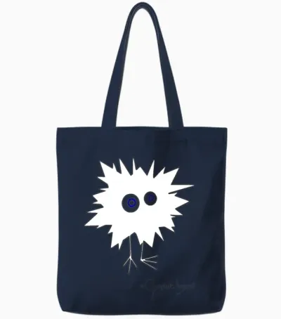 Woolly Beastie Flashed - Bestiolus Fulguratus Tote Bags - Navy