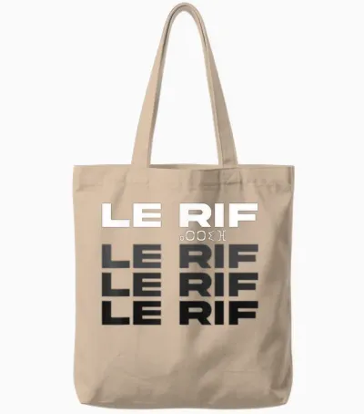 Le Rif Du Maroc T-Shirt, Black, S Tote Bags - Natural
