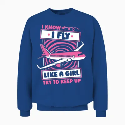 Flight Attendant Funny Unisex Sweatshirt - Royal