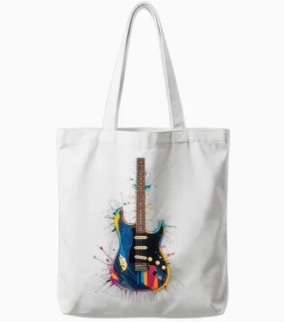 Guitarist Gift Guitar Instrument Music Color Christmas Tote Bags - White