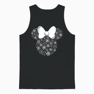 Disney Minnie Mouse Icon Winter Holiday Christmas Snowflakes Unisex Tank Top - Black