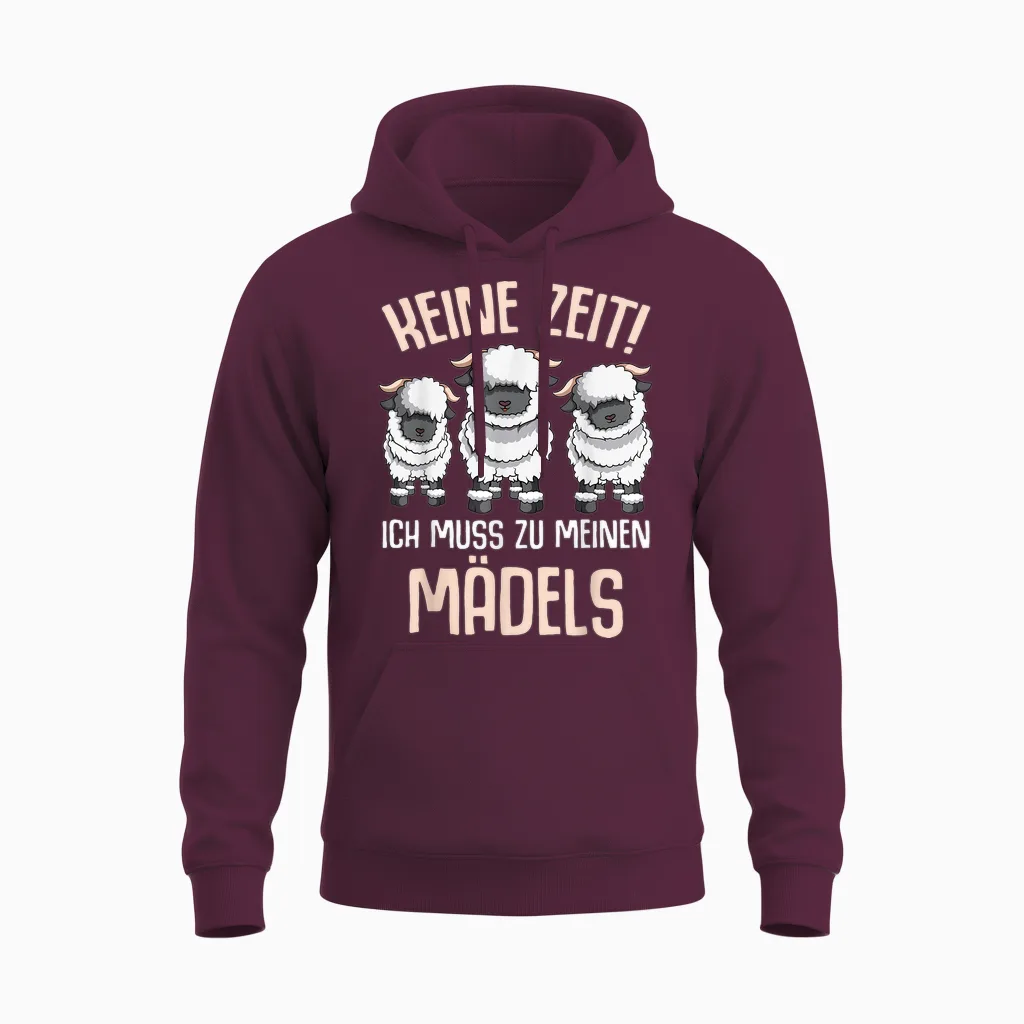 Walliser Schwarznasenschaf Schafe Unisex Hoodie in Maroon